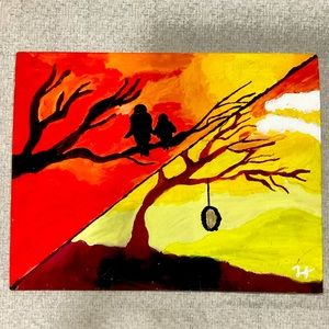 Birds and Tree Painting